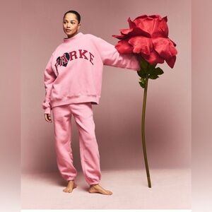 NWT Parke 2026 Valentine’s Day Jean Heart Varsity Mockneck Sweatshirt Size XXL